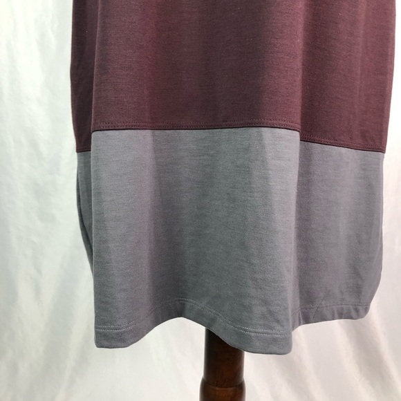 Athleta colorblock t-shirt dress raisin grey short sleeve L - Picture 3 of 10